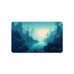 Ai Generated River Forest Woods Outdoors Magnet (name Card) by Pakemis