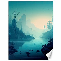 Ai Generated River Forest Woods Outdoors Canvas 36  X 48  by Pakemis