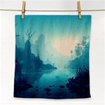 Ai Generated River Forest Woods Outdoors Face Towel Front