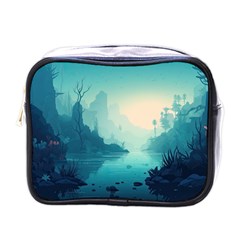 Ai Generated River Forest Woods Outdoors Mini Toiletries Bag (one Side) by Pakemis