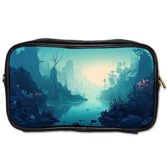 Ai Generated River Forest Woods Outdoors Toiletries Bag (two Sides) by Pakemis