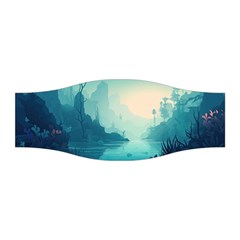 Ai Generated River Forest Woods Outdoors Stretchable Headband by Pakemis