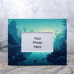 Ai Generated River Forest Woods Outdoors White Tabletop Photo Frame 4 x6  by Pakemis