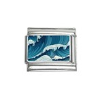 Waves Ocean Sea Pattern Water Tsunami Rough Seas Italian Charm (9mm) Front