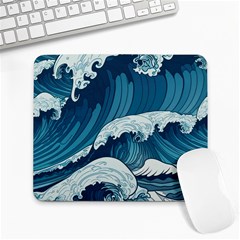 Waves Ocean Sea Pattern Water Tsunami Rough Seas Large Mousepad by Pakemis