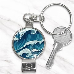 Waves Ocean Sea Pattern Water Tsunami Rough Seas Nail Clippers Key Chain by Pakemis