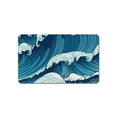 Waves Ocean Sea Pattern Water Tsunami Rough Seas Magnet (name Card) by Pakemis