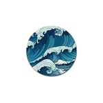 Waves Ocean Sea Pattern Water Tsunami Rough Seas Golf Ball Marker Front