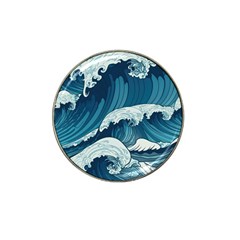 Waves Ocean Sea Pattern Water Tsunami Rough Seas Hat Clip Ball Marker by Pakemis