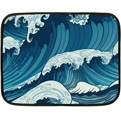 Waves Ocean Sea Pattern Water Tsunami Rough Seas One Side Fleece Blanket (mini) by Pakemis