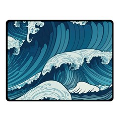 Waves Ocean Sea Pattern Water Tsunami Rough Seas One Side Fleece Blanket (small) by Pakemis