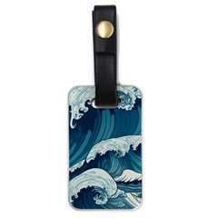 Waves Ocean Sea Pattern Water Tsunami Rough Seas Luggage Tag (one Side) by Pakemis