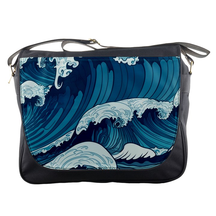 Waves Ocean Sea Pattern Water Tsunami Rough Seas Messenger Bag