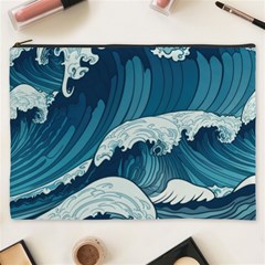 Waves Ocean Sea Pattern Water Tsunami Rough Seas Cosmetic Bag (xxxl) by Pakemis