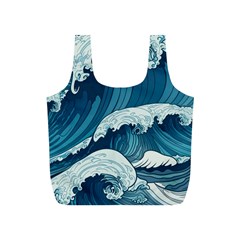 Waves Ocean Sea Pattern Water Tsunami Rough Seas Full Print Recycle Bag (s) by Pakemis