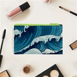 Waves Ocean Sea Pattern Water Tsunami Rough Seas Cosmetic Bag (XS) Back