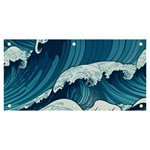 Waves Ocean Sea Pattern Water Tsunami Rough Seas Banner and Sign 6  x 3  Front