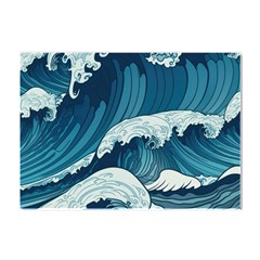 Waves Ocean Sea Pattern Water Tsunami Rough Seas Crystal Sticker (a4) by Pakemis