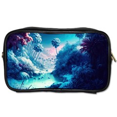 Tropical Winter Frozen Snow Paradise Palm Trees Toiletries Bag (one Side) by Pakemis