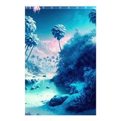 Tropical Winter Frozen Snow Paradise Palm Trees Shower Curtain 48  X 72  (small)  by Pakemis