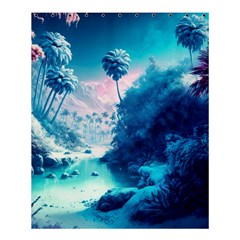 Tropical Winter Frozen Snow Paradise Palm Trees Shower Curtain 60  X 72  (medium)  by Pakemis