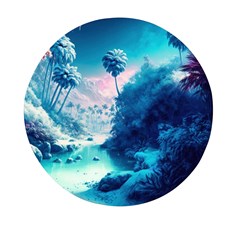 Tropical Winter Frozen Snow Paradise Palm Trees Mini Round Pill Box