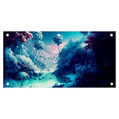 Tropical Winter Frozen Snow Paradise Palm Trees Banner And Sign 6  X 3 