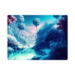 Tropical Winter Frozen Snow Paradise Palm Trees One Side Premium Plush Fleece Blanket (Mini) 35 x27  Blanket Front