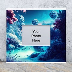 Tropical Winter Frozen Snow Paradise Palm Trees White Wall Photo Frame 5  X 7 