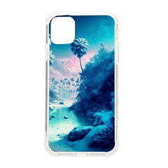 Tropical Winter Frozen Snow Paradise Palm Trees Iphone 11 Tpu Uv Print Case