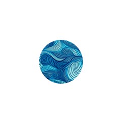 Ocean Waves Sea Abstract Pattern Water Blue 1  Mini Buttons by Pakemis