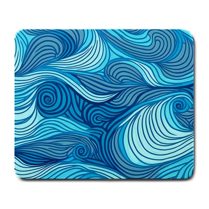 Ocean Waves Sea Abstract Pattern Water Blue Large Mousepad