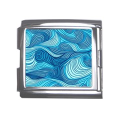 Ocean Waves Sea Abstract Pattern Water Blue Mega Link Italian Charm (18mm)