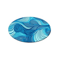 Ocean Waves Sea Abstract Pattern Water Blue Sticker Oval (100 Pack) by Pakemis