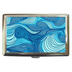 Ocean Waves Sea Abstract Pattern Water Blue Cigarette Money Case by Pakemis