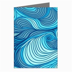 Ocean Waves Sea Abstract Pattern Water Blue Greeting Cards (pkg Of 8)