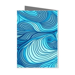 Ocean Waves Sea Abstract Pattern Water Blue Mini Greeting Cards (pkg Of 8)