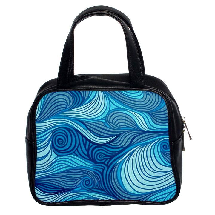 Ocean Waves Sea Abstract Pattern Water Blue Classic Handbag (Two Sides)