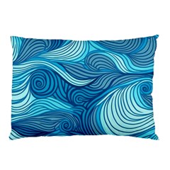 Ocean Waves Sea Abstract Pattern Water Blue Pillow Case by Pakemis