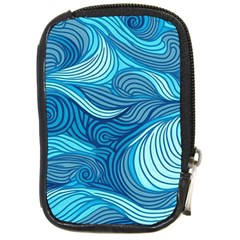 Ocean Waves Sea Abstract Pattern Water Blue Compact Camera Leather Case by Pakemis