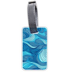 Ocean Waves Sea Abstract Pattern Water Blue Luggage Tag (one Side) by Pakemis