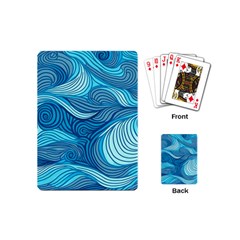 Ocean Waves Sea Abstract Pattern Water Blue Playing Cards Single Design (mini)