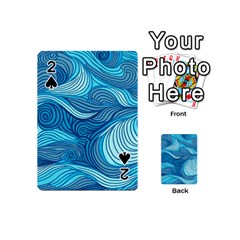 Ocean Waves Sea Abstract Pattern Water Blue Playing Cards 54 Designs (mini)