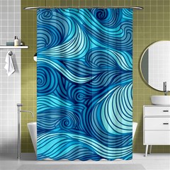 Ocean Waves Sea Abstract Pattern Water Blue Shower Curtain 48  X 72  (small)  by Pakemis