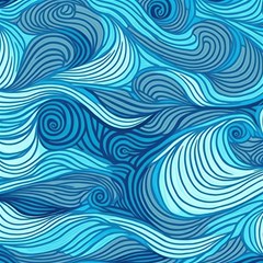 Ocean Waves Sea Abstract Pattern Water Blue Play Mat (rectangle)