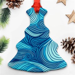 Ocean Waves Sea Abstract Pattern Water Blue Ornament (christmas Tree) 