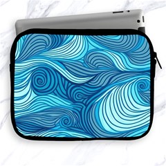 Ocean Waves Sea Abstract Pattern Water Blue Apple Ipad 2/3/4 Zipper Cases by Pakemis