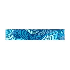 Ocean Waves Sea Abstract Pattern Water Blue Premium Plush Fleece Scarf (mini) by Pakemis