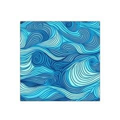 Ocean Waves Sea Abstract Pattern Water Blue Satin Bandana Scarf 22  X 22  by Pakemis