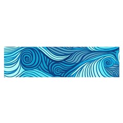 Ocean Waves Sea Abstract Pattern Water Blue Oblong Satin Scarf (16  X 60 ) by Pakemis